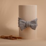 Панделка с плетка (Knitted) - Сива